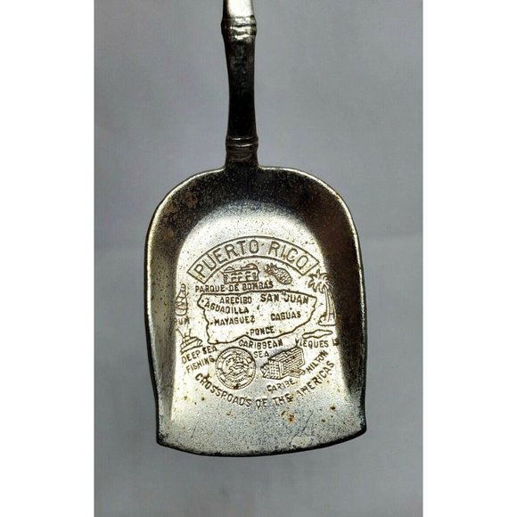Vintage Puerto Rico Engraved Mini Shovel Map Collectors Spoon Home Décor - Picture 5 of 12